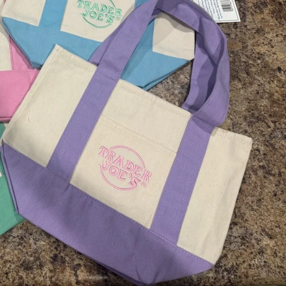 Trader Joe’s Lavender & Cream Canvas Tote Bag for Jen - Picture 1 of 1
